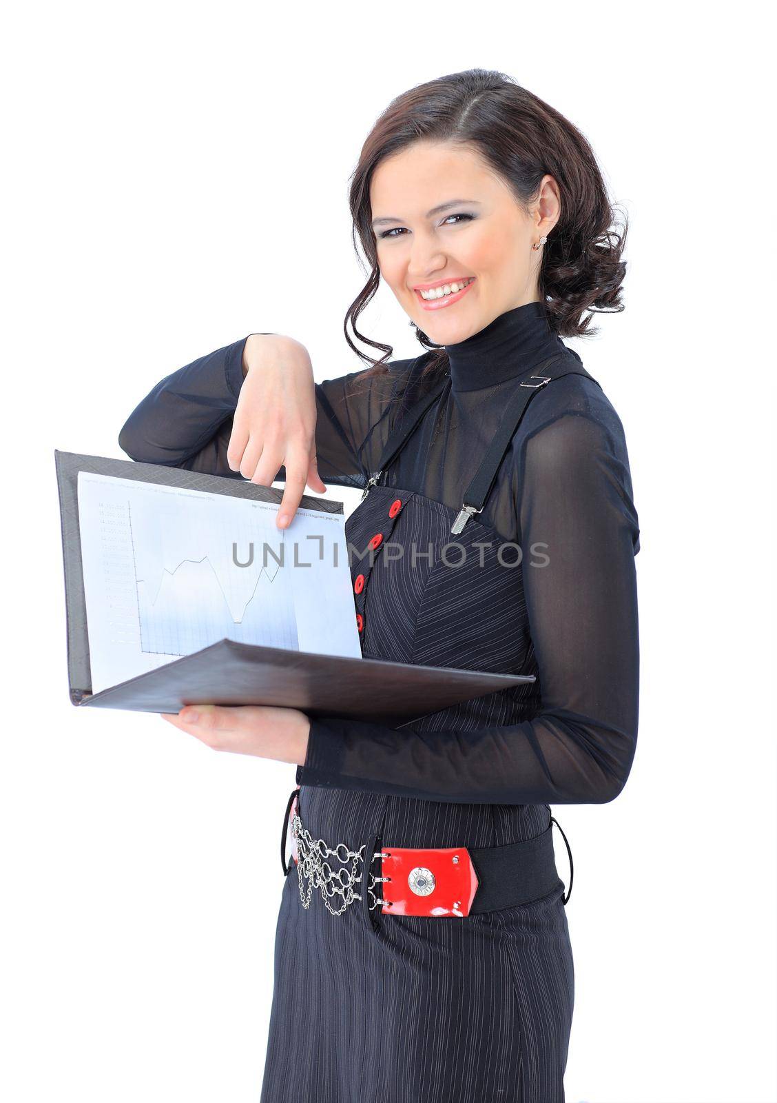 Nice business woman with the work plan.
