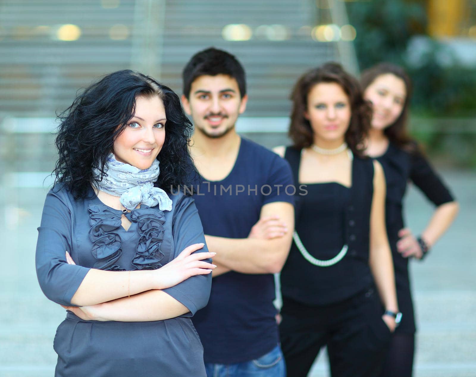 group of college students smiling