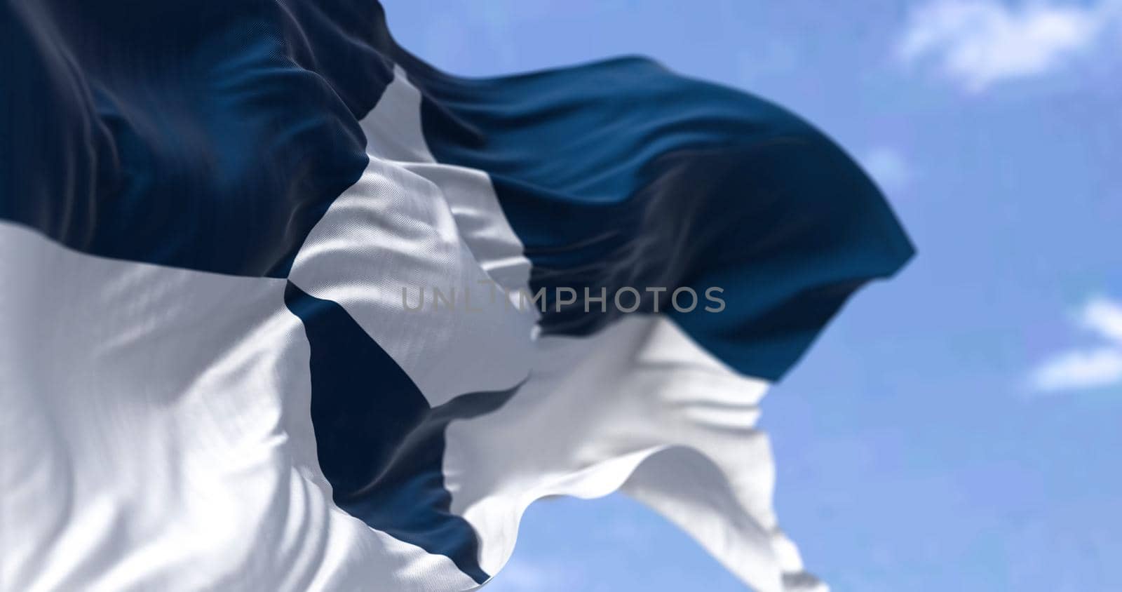 The flag of Antarctica or True South Flag waving in the wind by rarrarorro