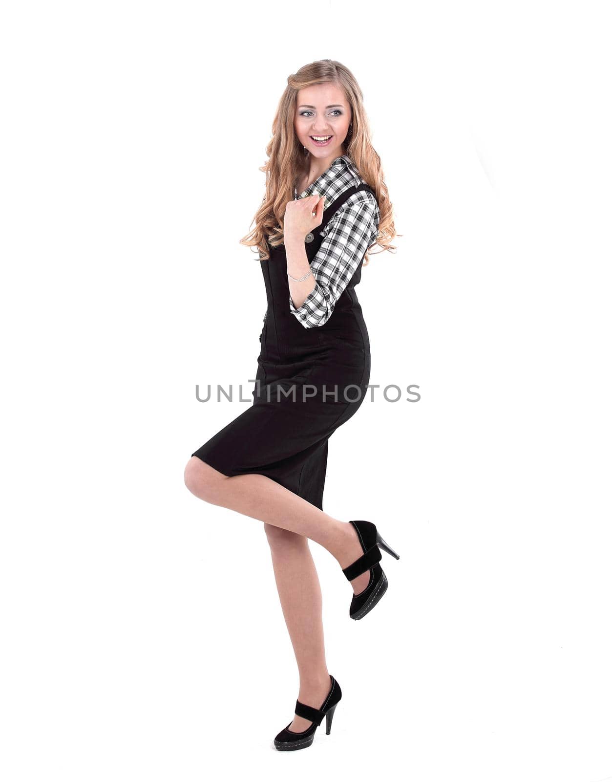 very happy young business woman