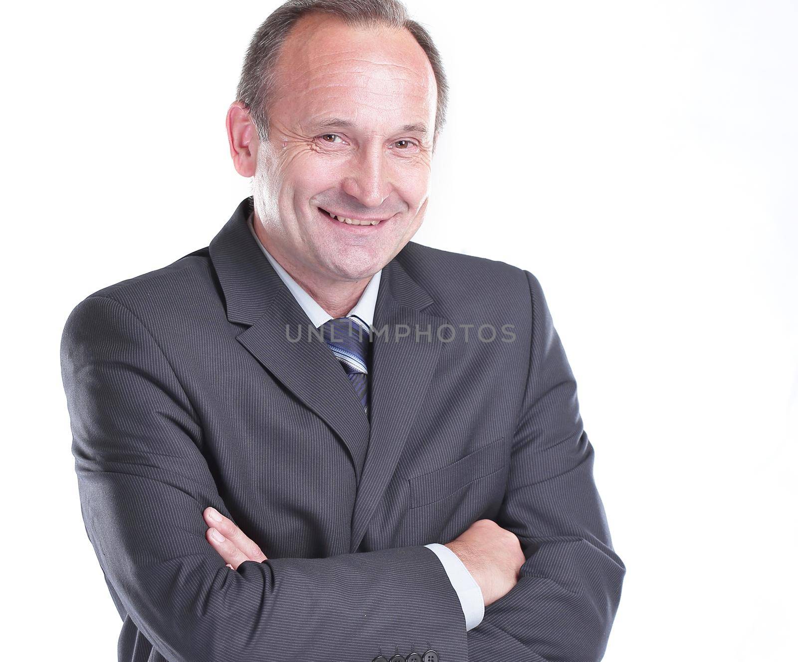 portrait of a successful businessman isolated on the light .photo with copy space