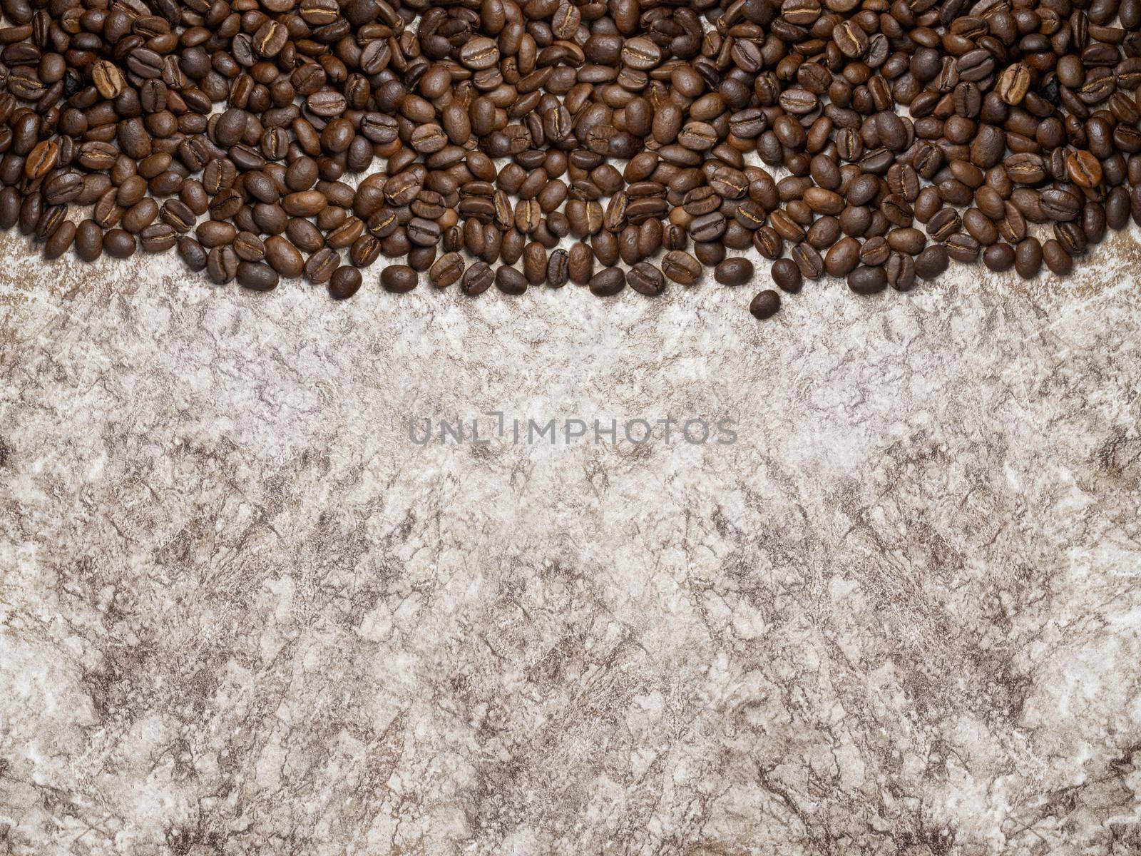 coffee beans on wooden background and empty space