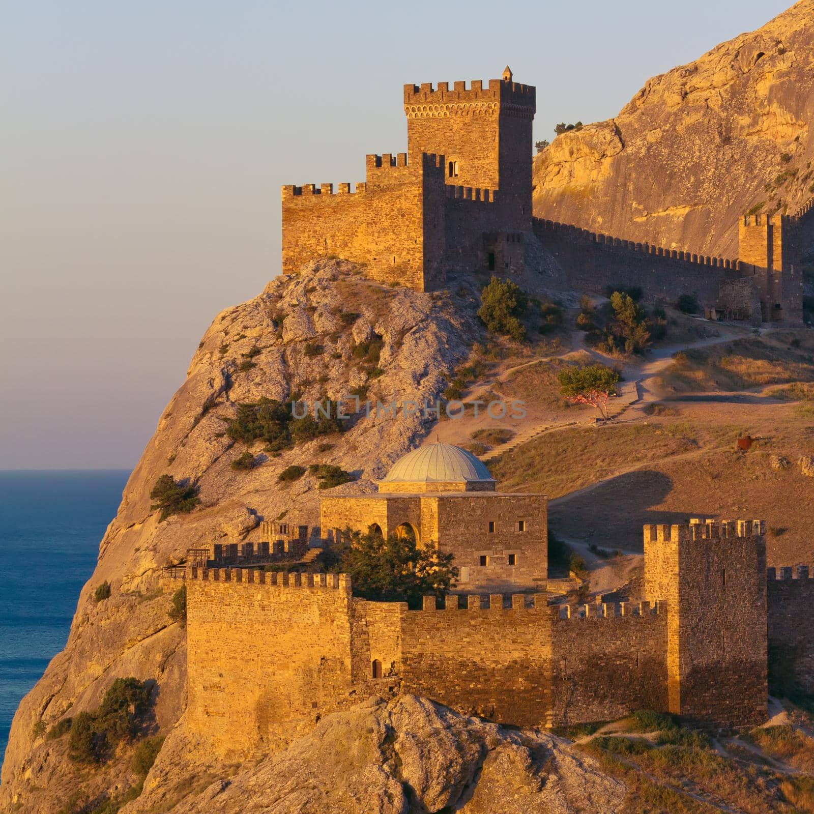 Medieval Genoese fortress on the shore of the Black Sea. The Cri by dmitryz