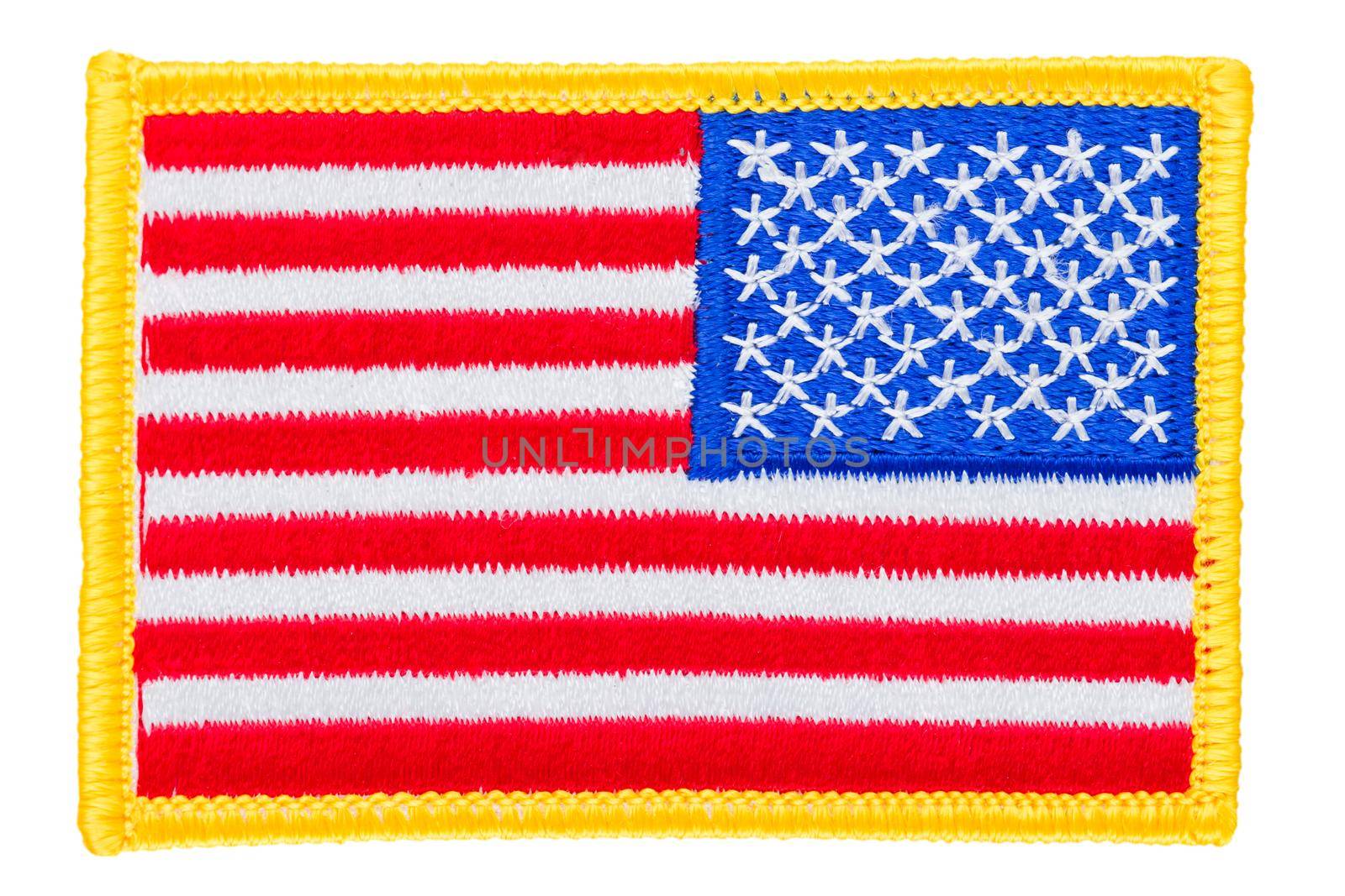 Military stripe of US army. American flag over white background. by dmitryz