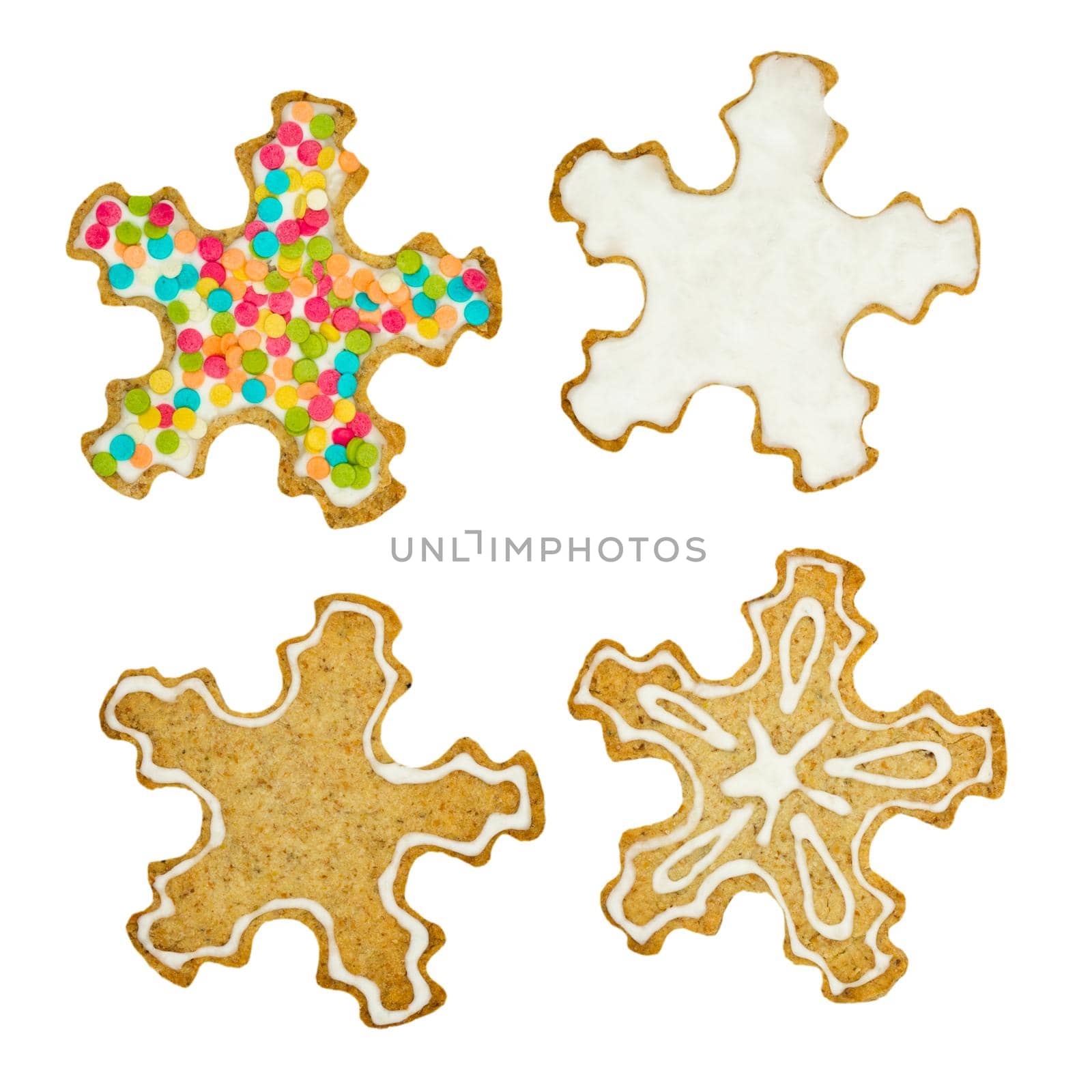 Set of Christmas snowflakes cookie. Christmas homemade biscuits by dmitryz