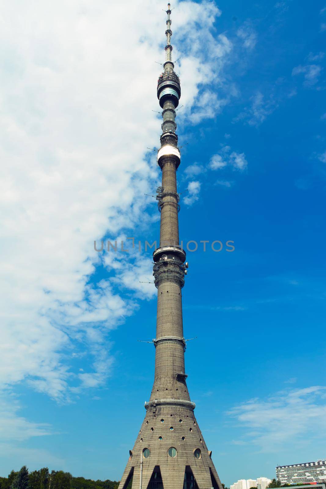 Ostankino TV Tower in Moscow, Russia standing 540.1 metres (1,772 ft) tall. Russian TV and Radio Broadcasting Network.