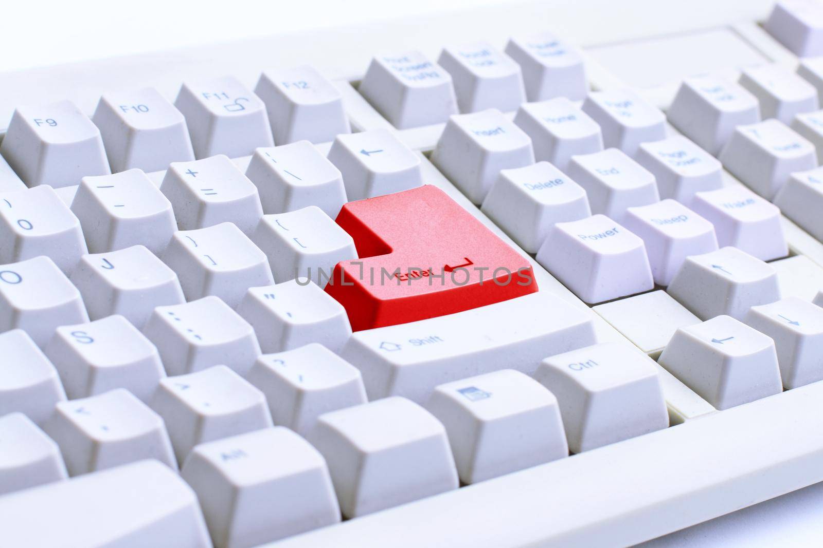 Aluminum keyboard isolated on a pure white background