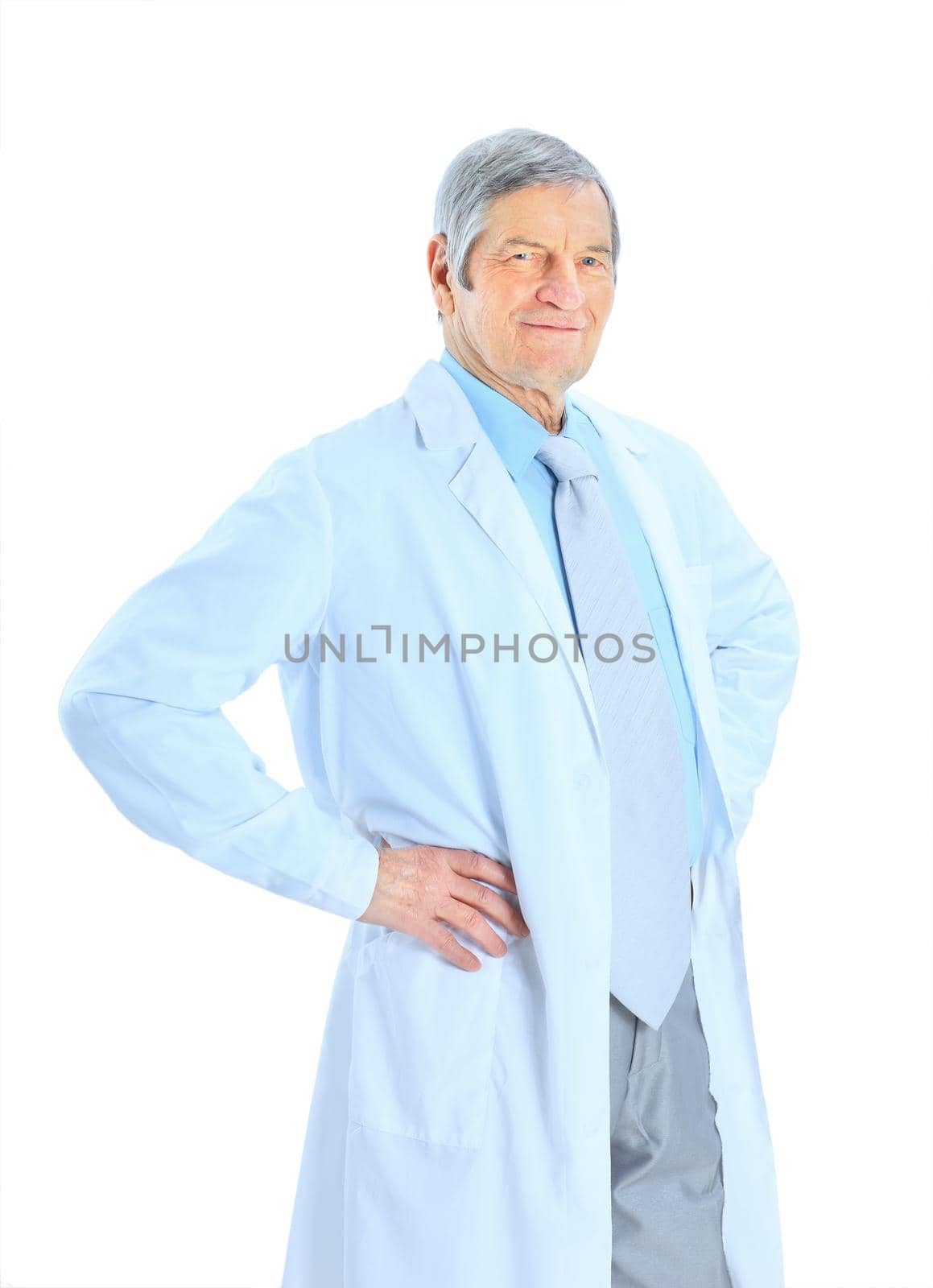 Adult by an experienced doctor. Isolated on a white background.