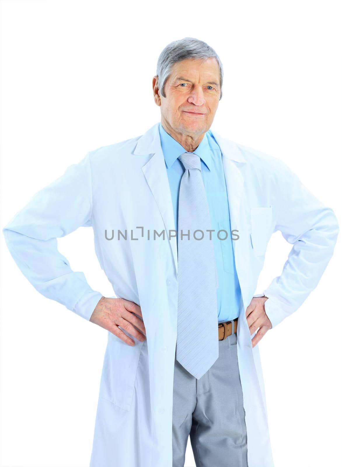 Adult by an experienced doctor. Isolated on a white background.