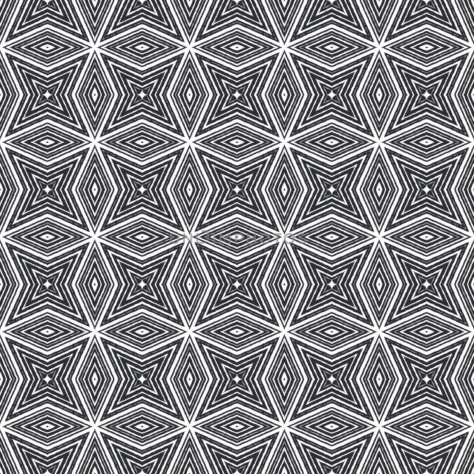 Exotic seamless pattern. Black symmetrical by beginagain