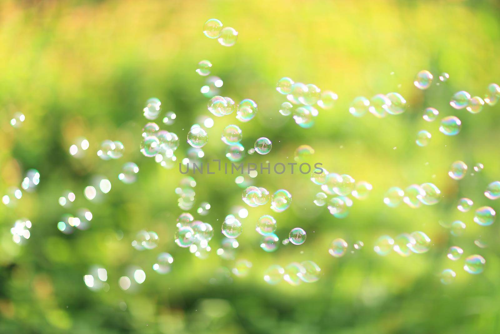 The rainbow bubbles from the bubble blower