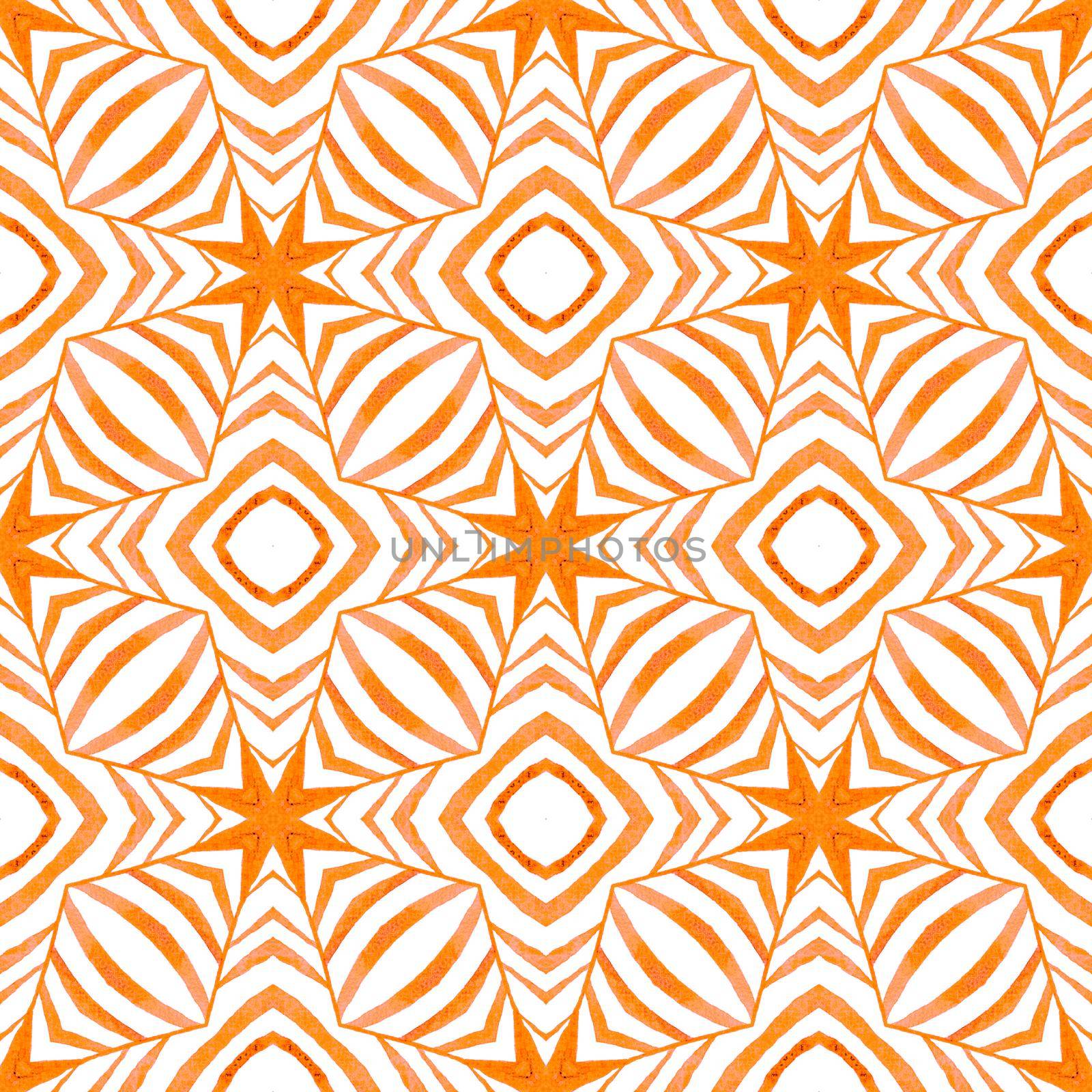 Tropical seamless pattern. Orange fancy boho by beginagain