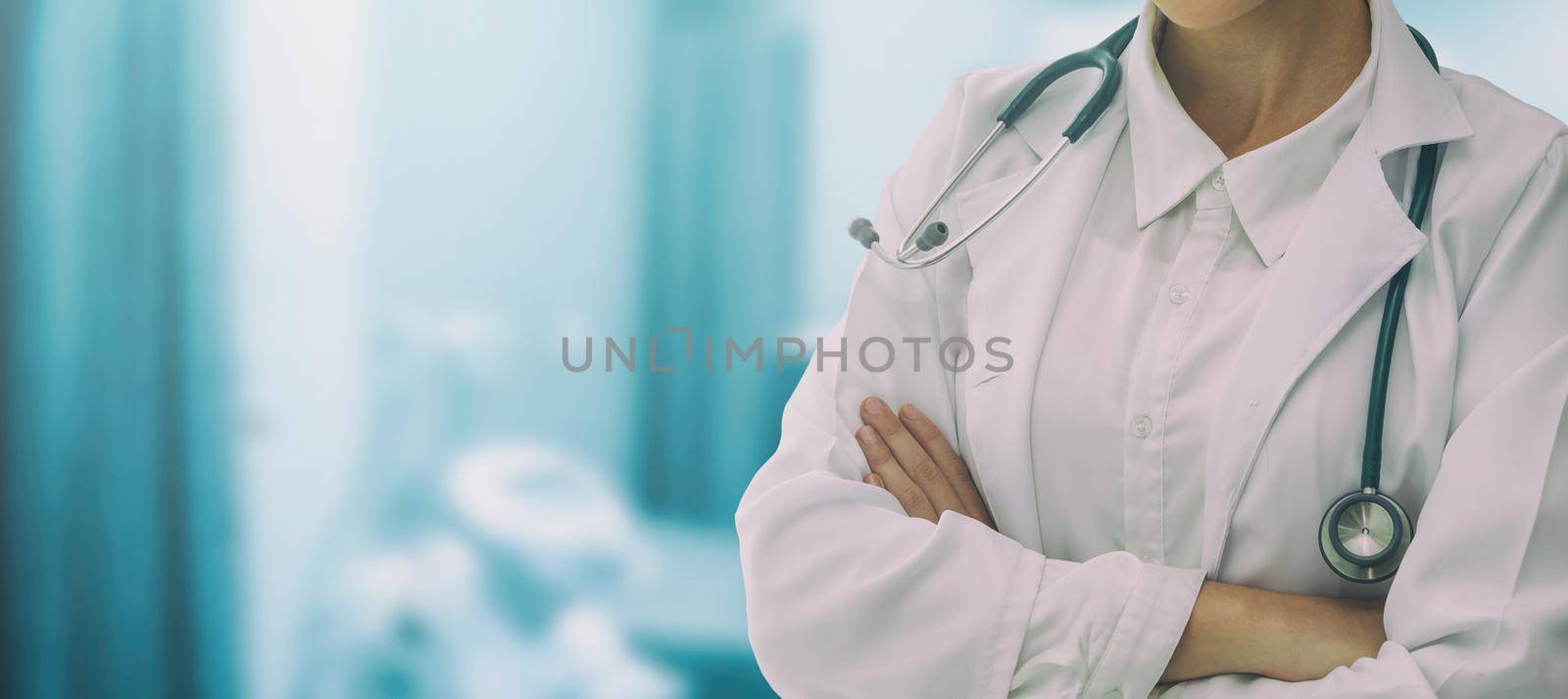 Woman doctor working at the hospital office. Medical healthcare and doctor staff service.