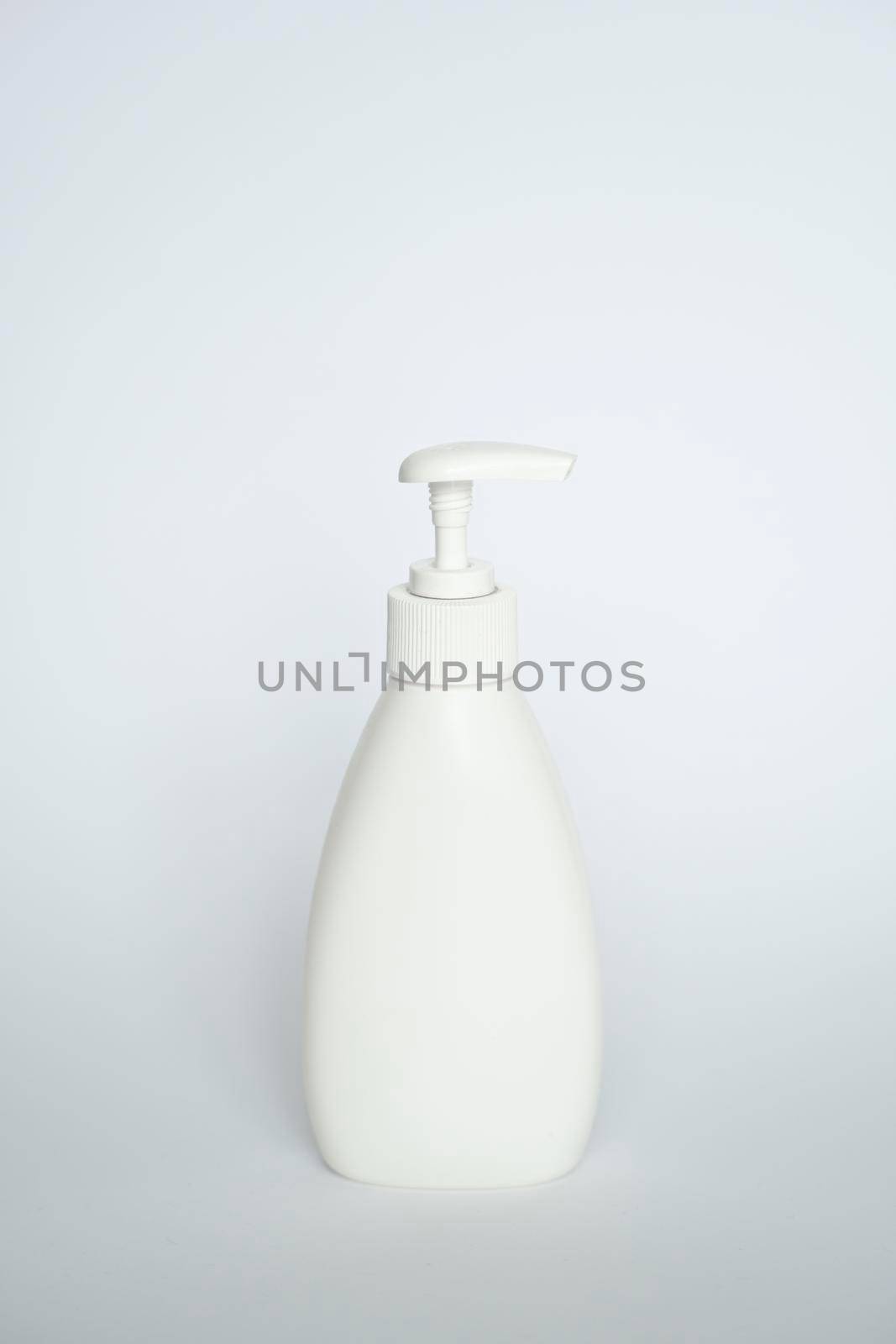 White plastic bottle used for shampoo or soap. Mock up template for design
