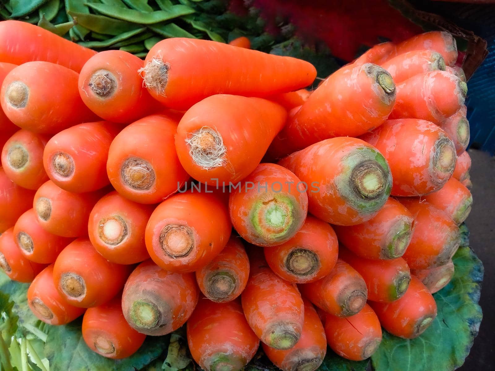 Fresh and delicious and healthy carrot stock on shop