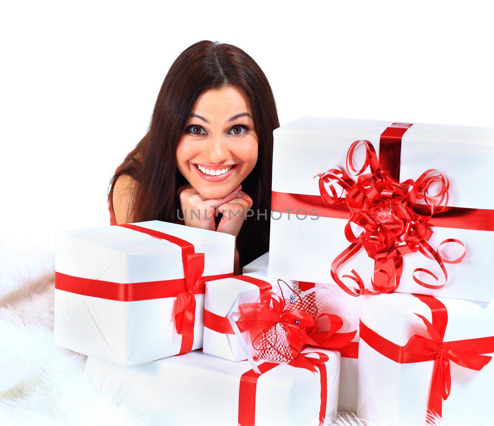 Young happy woman with a gift