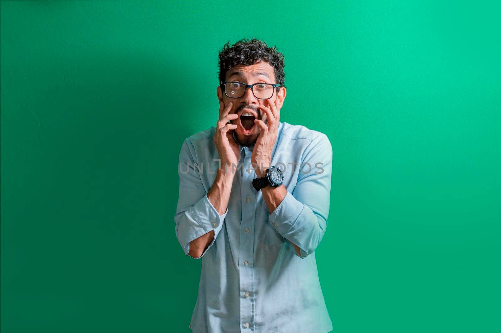 surprised man in glasses, surprised young man, man with a surprised face, shocked man