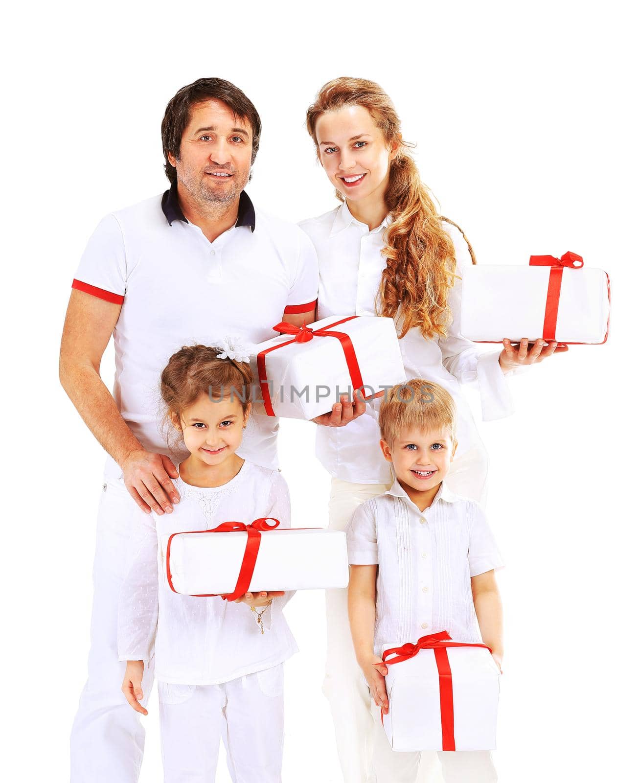 family, christmas, x-mas, winter, happiness and people concept by SmartPhotoLab