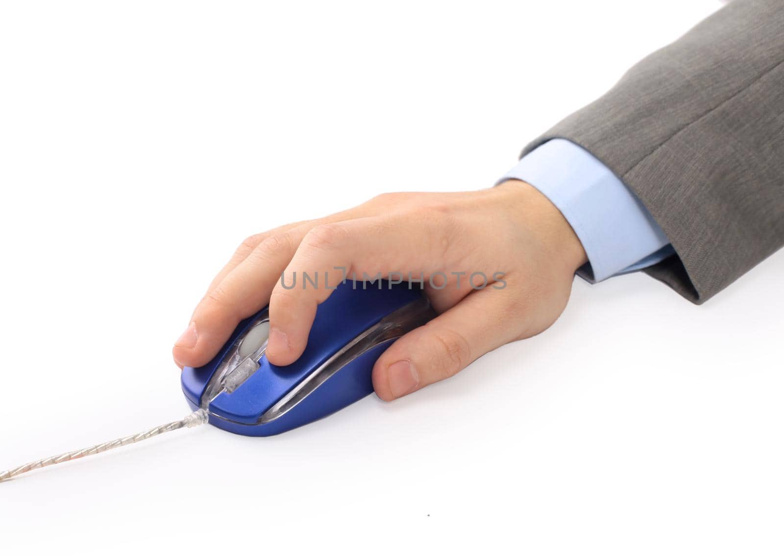 Man's hand with the computer mouse