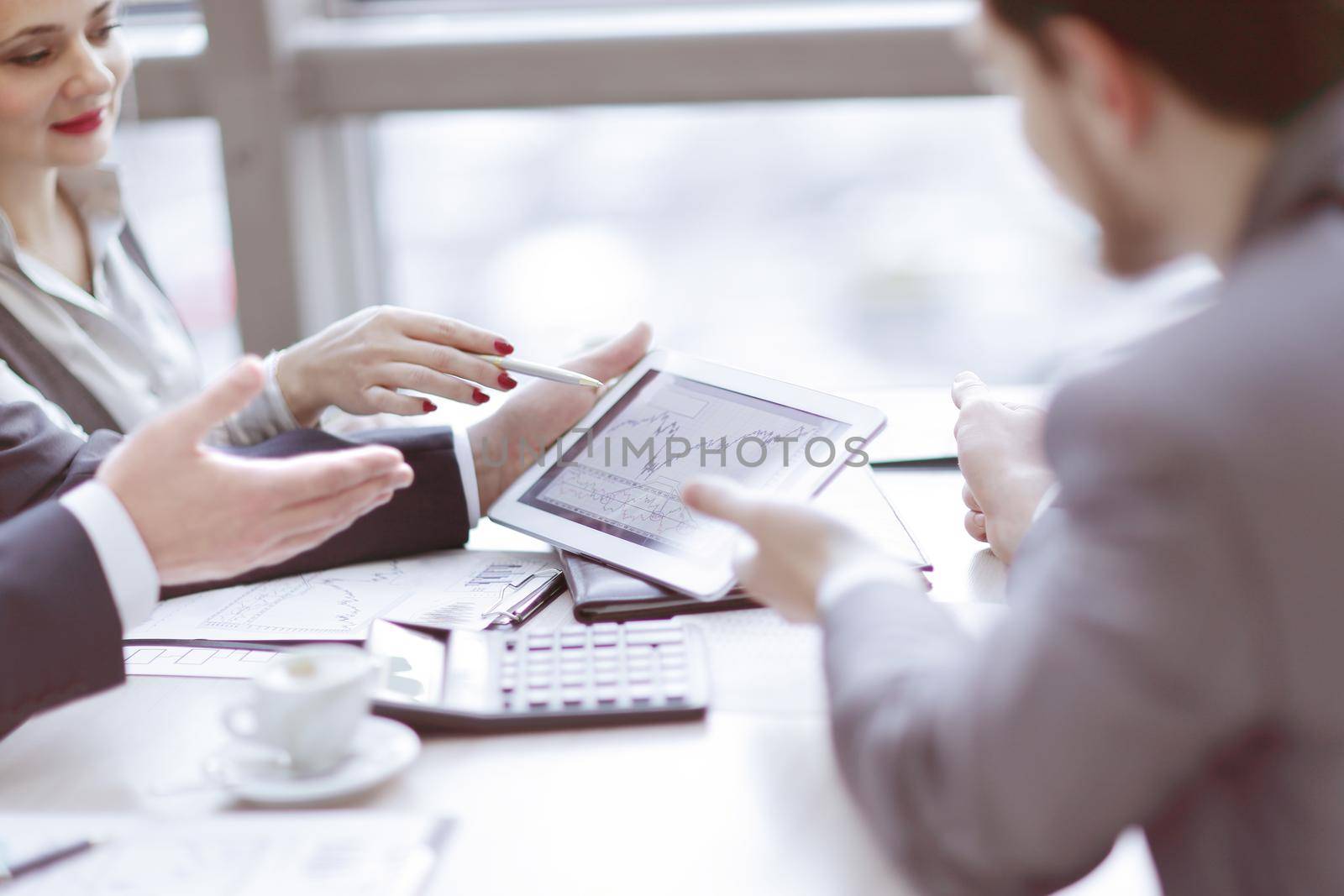 group of business people talking at the table.the concept of teamwork