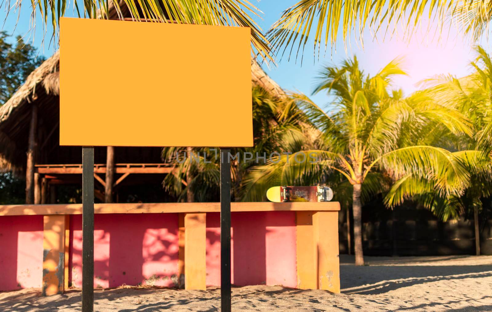 blank sign space on the beach, blank sign space on the beach, BLANK FOR BEACH ADVERTISING by isaiphoto