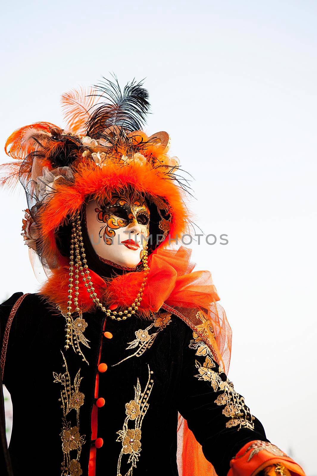 VENICE, ITALY - Febrary 18 2020: The masks of the Venice carnival 2020