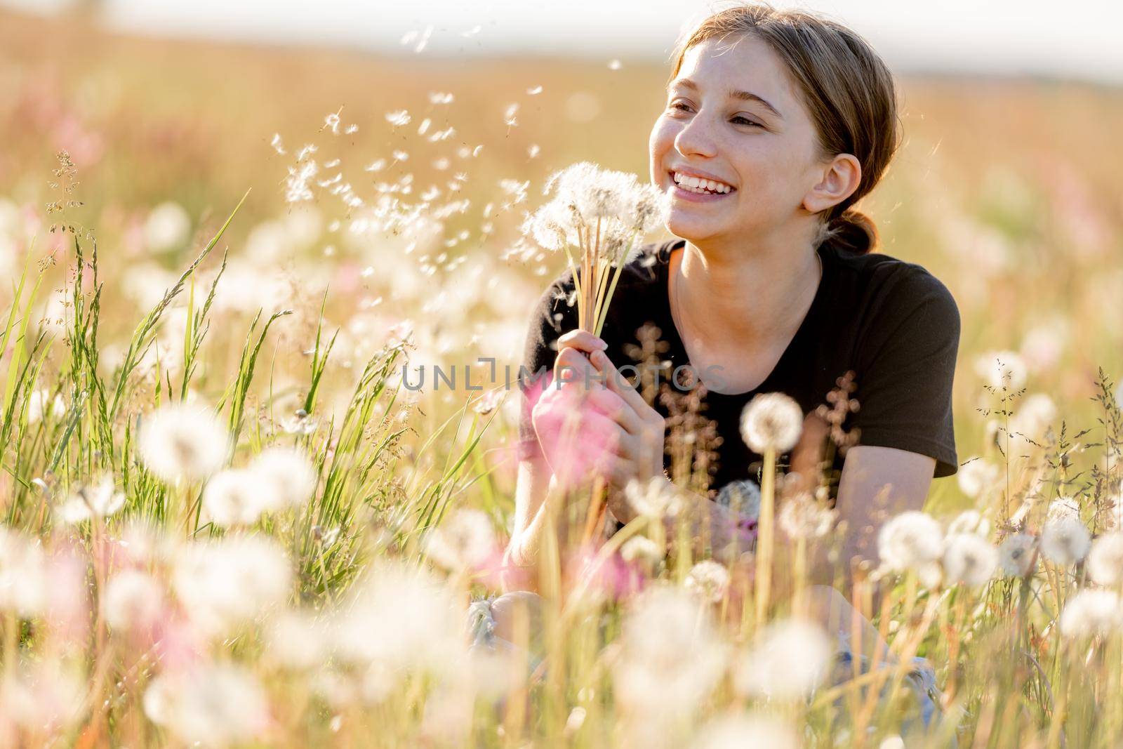 Pretty girl in field by tan4ikk1