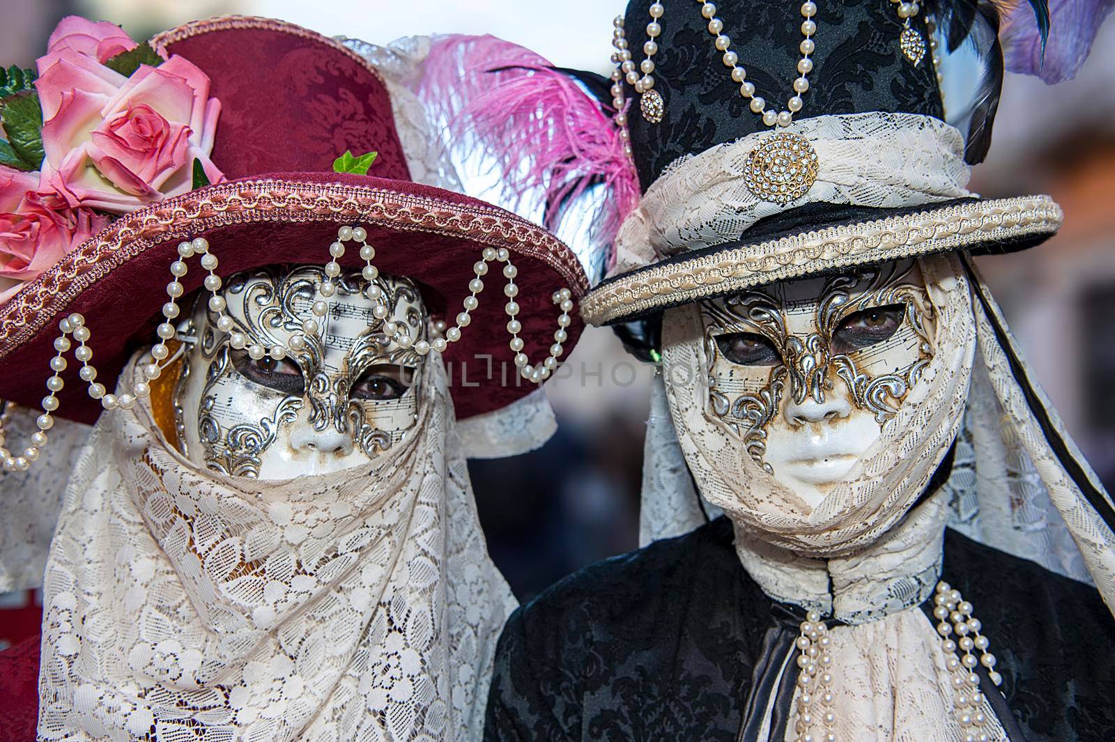 VENICE, ITALY - Febrary 21 2020: The masks of the Venice carnival 2020