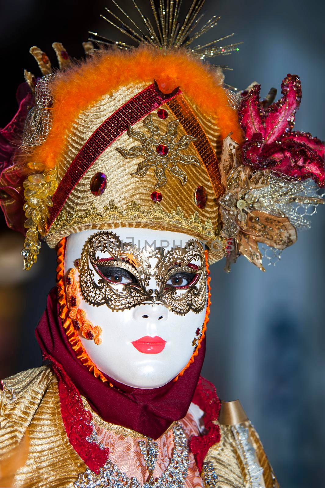 VENICE, ITALY - Febrary 21 2020: The masks of the Venice carnival 2020