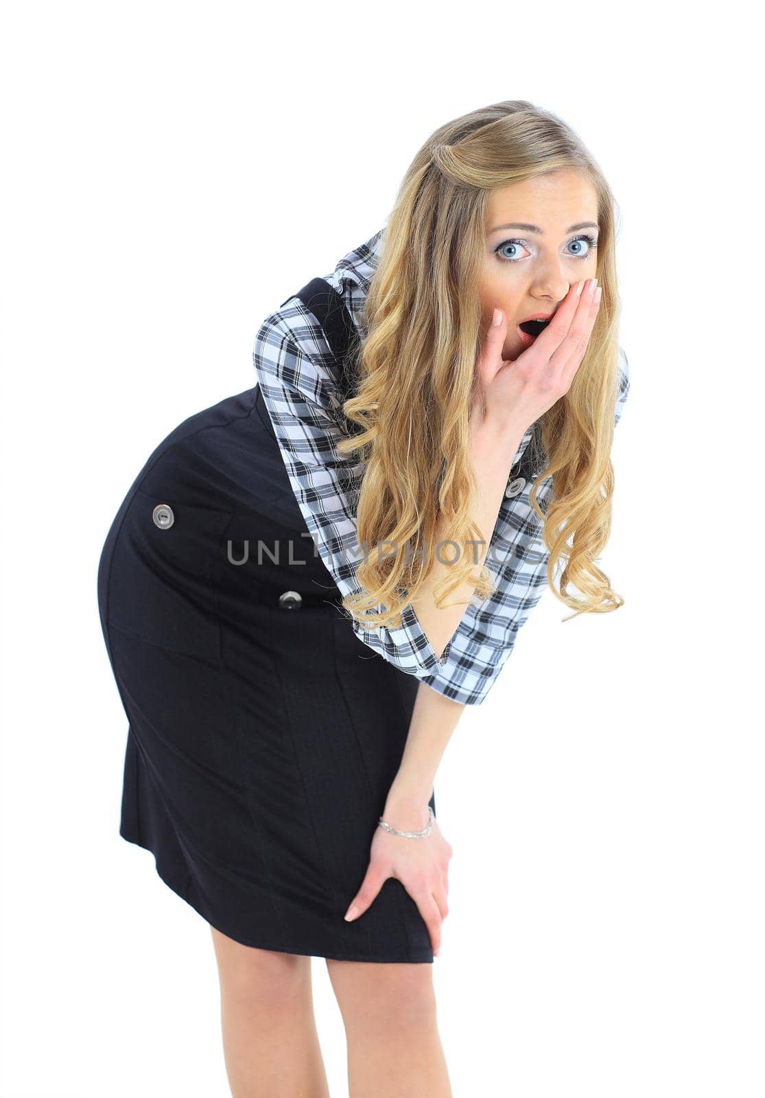 beautiful business woman on a white background