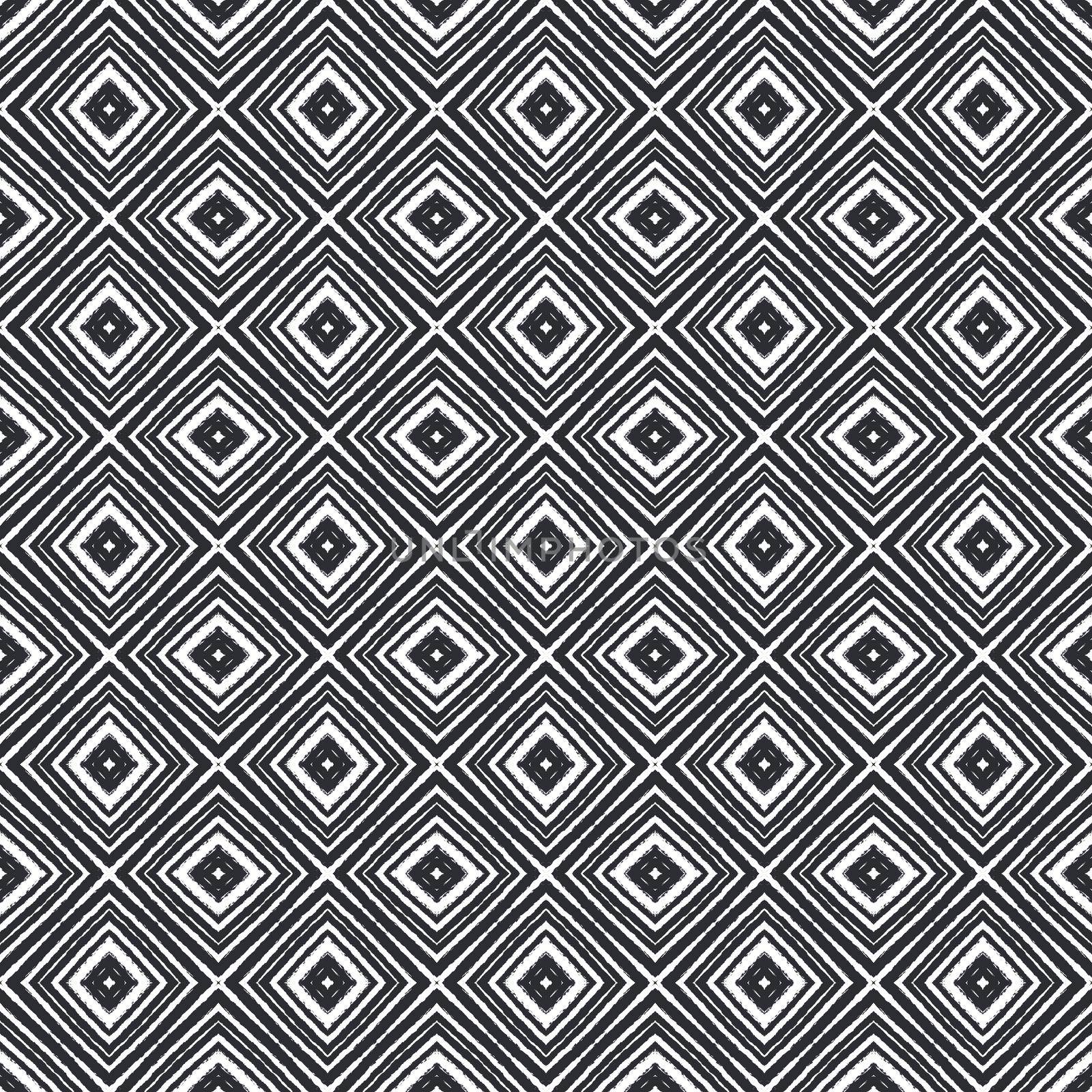 Mosaic seamless pattern. Black symmetrical by beginagain