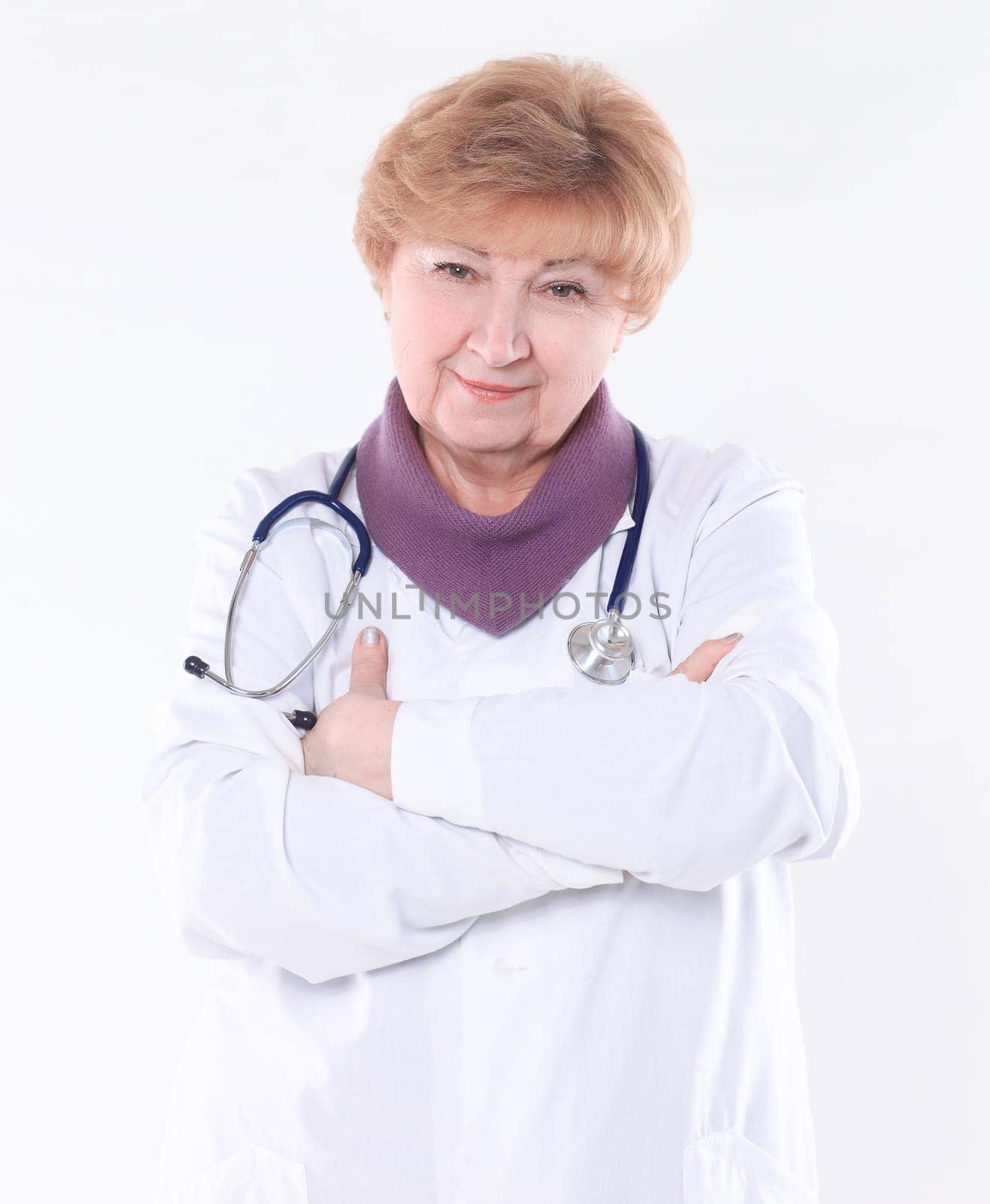 portrait of an experienced physician.isolated on white background.