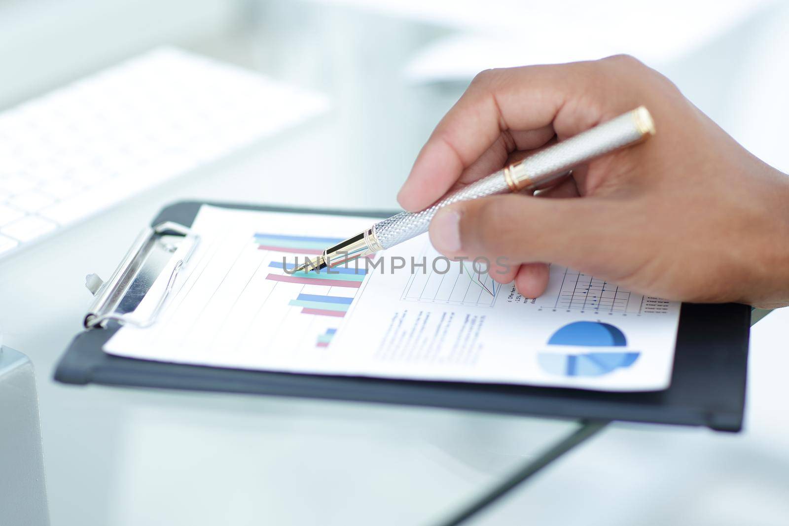 closeup.businessman working with a financial schedule.
