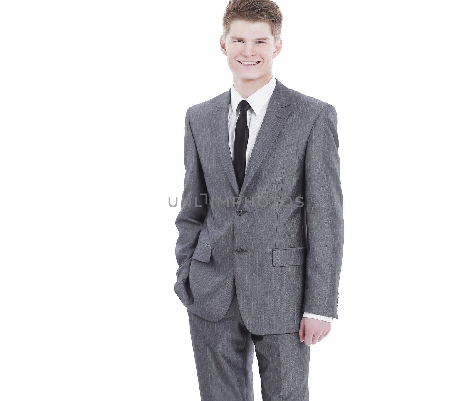 in full growth.portrait of a young professional.isolated on white