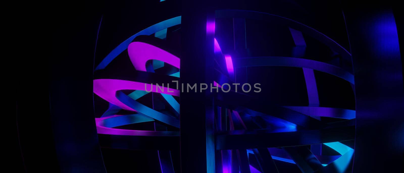 Abstract Elegant Overlapping Lines Or Shapes Violet Background 3D Illustration