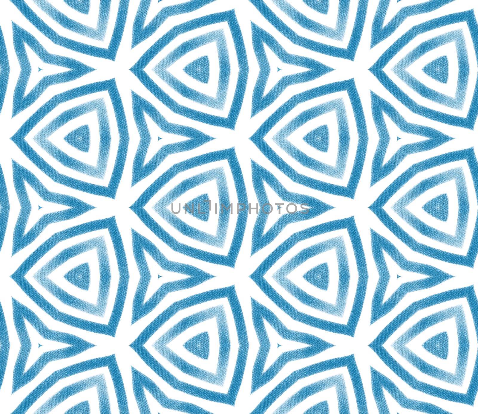 Mosaic seamless pattern. Blue symmetrical kaleidoscope background. Retro mosaic seamless design. Textile ready sightly print, swimwear fabric, wallpaper, wrapping.
