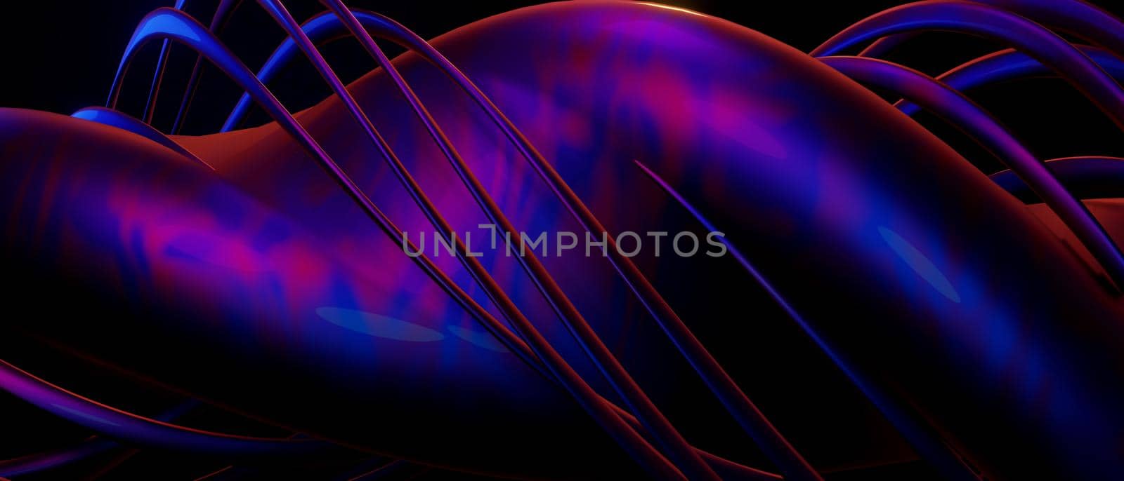 Fantasy Abstract DNA Three Dimensional BlueViolet Abstract Background 3D Render