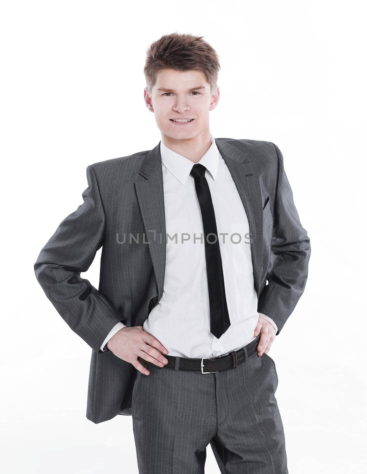 portrait of a successful young business man.isolated on a white