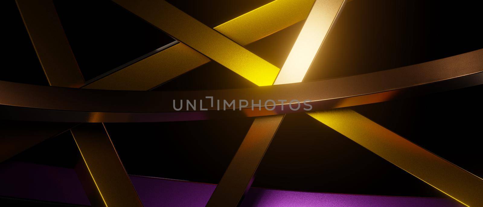 Abstract Overlapping Metallic Smooth Silver Gray Banner Background 3D Render