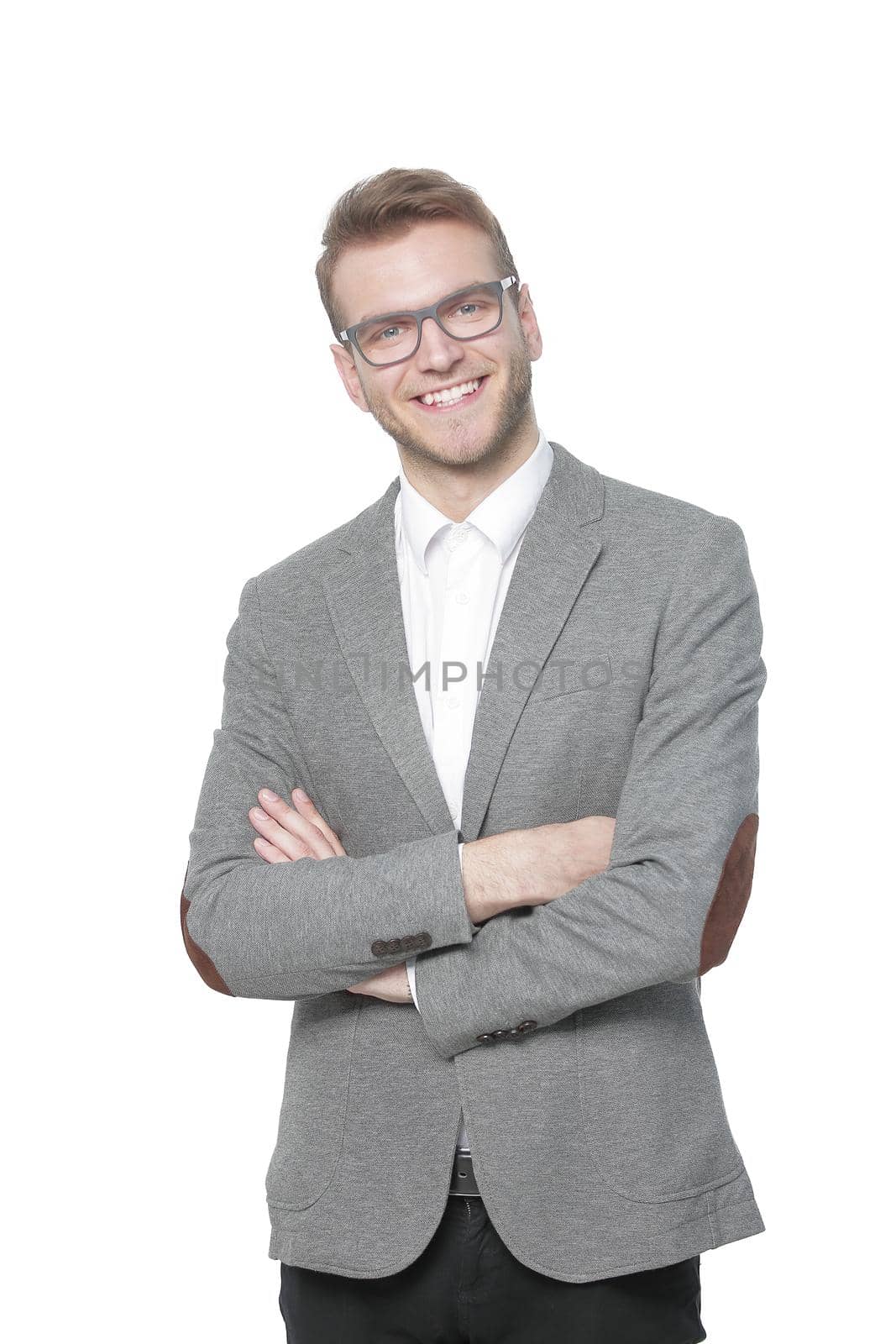portrait of a successful young businessman.isolated on white by SmartPhotoLab