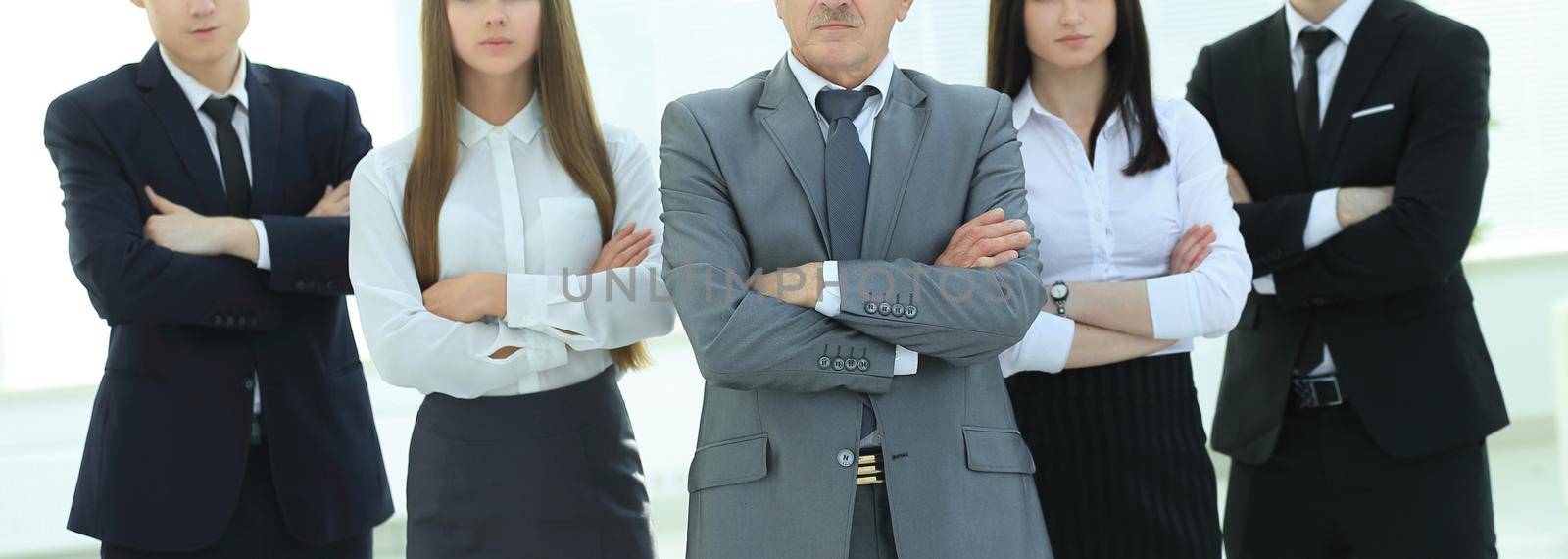 close up.portrait of confident business team on office background