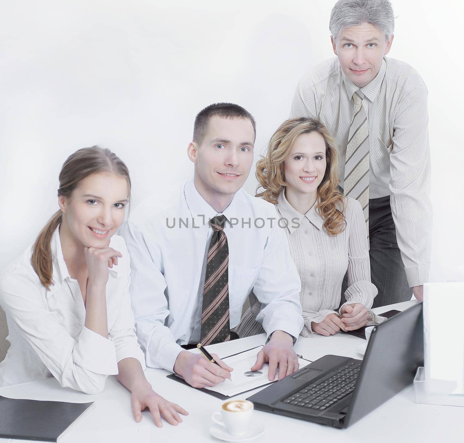 portrait of successful business team in the workplace in the office by SmartPhotoLab