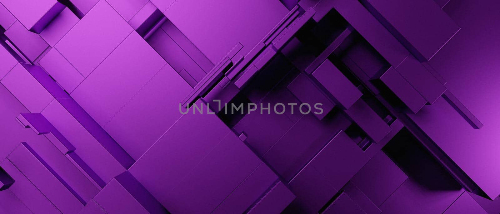 Abstract Luxurious Futuristic Cubes Modern Violet Banner Background Wallpaper 3D Illustration