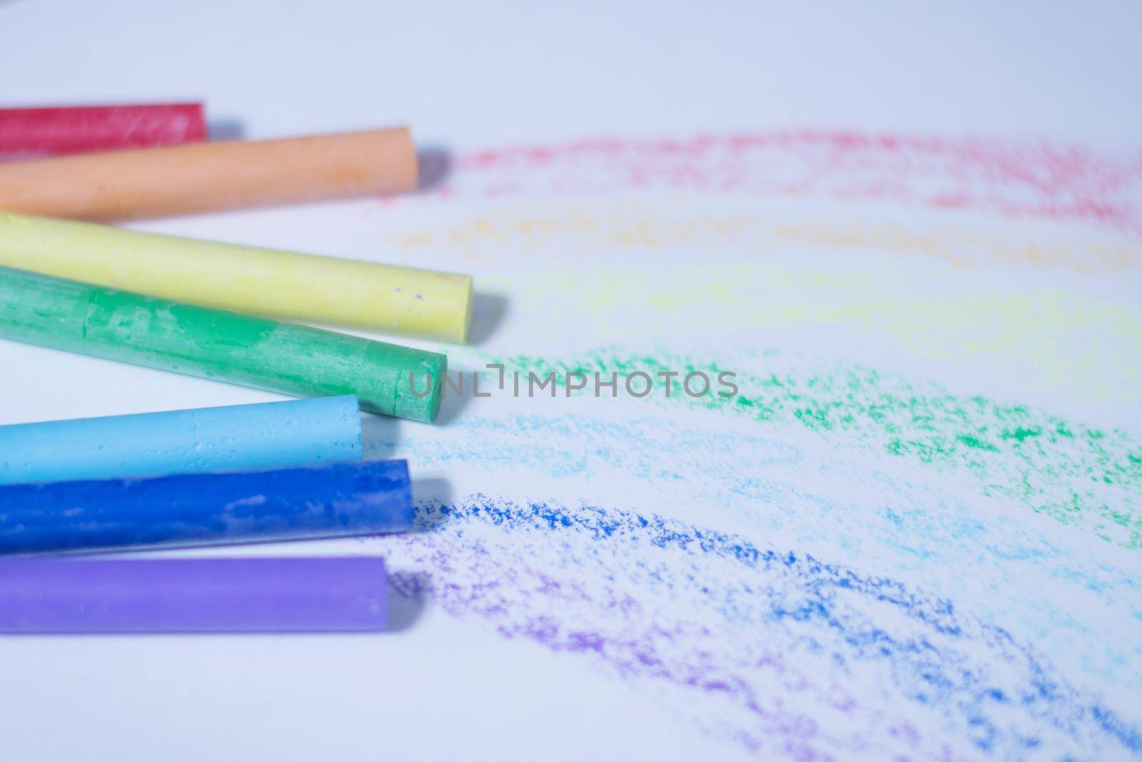 ulticolored crayons for drawing.isolated on a white background by SmartPhotoLab