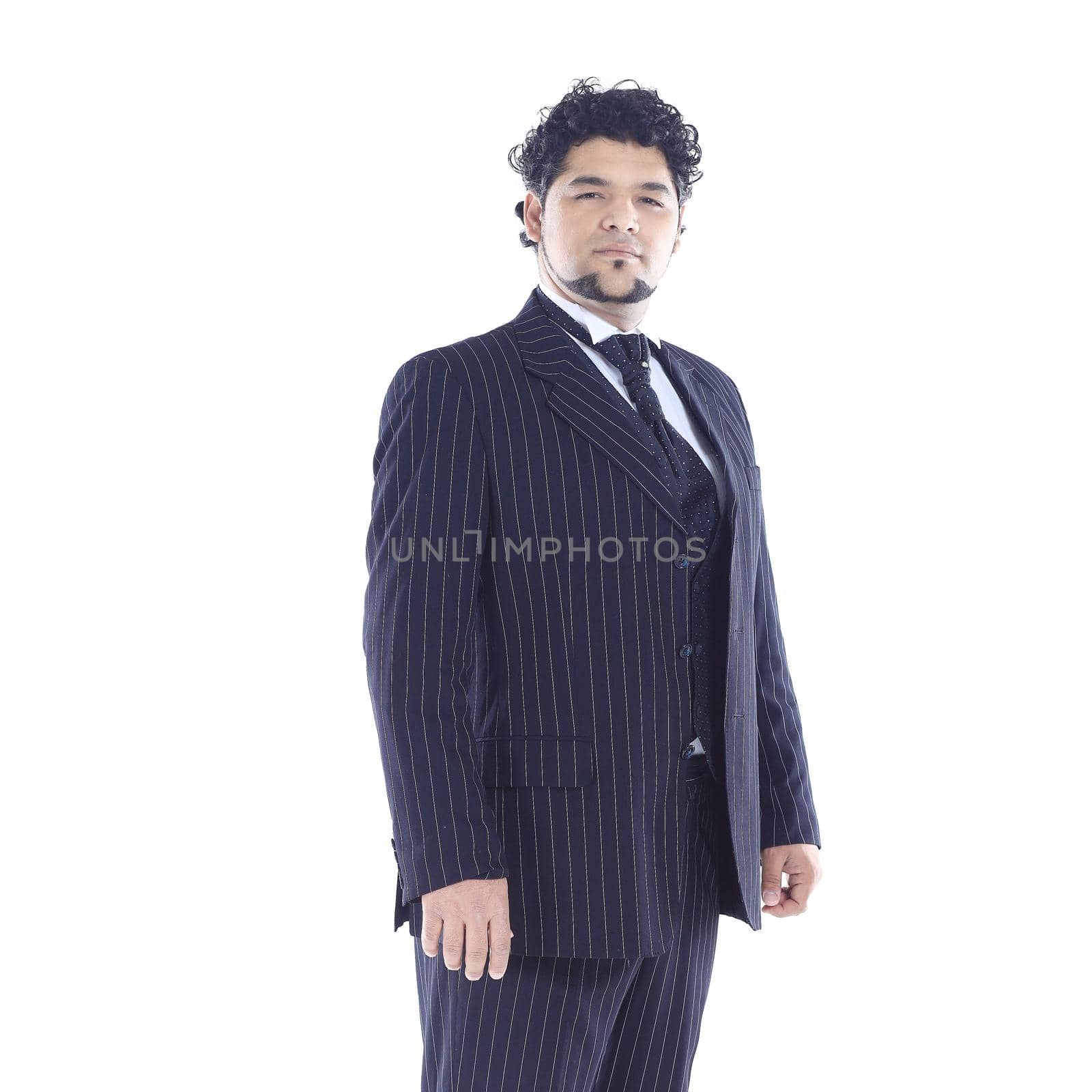 photo of successful businessman in business suit on white background by SmartPhotoLab