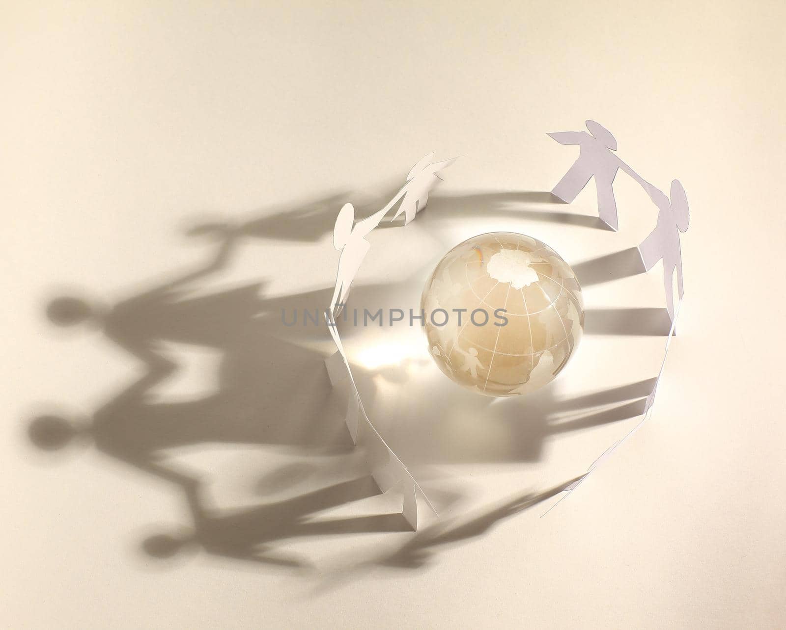 glass globe and the family paper doll by SmartPhotoLab