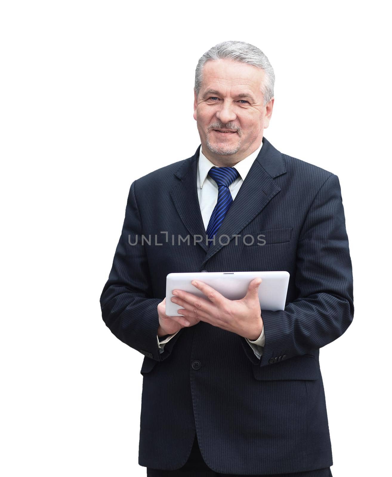 handsome businessman using tablet computer