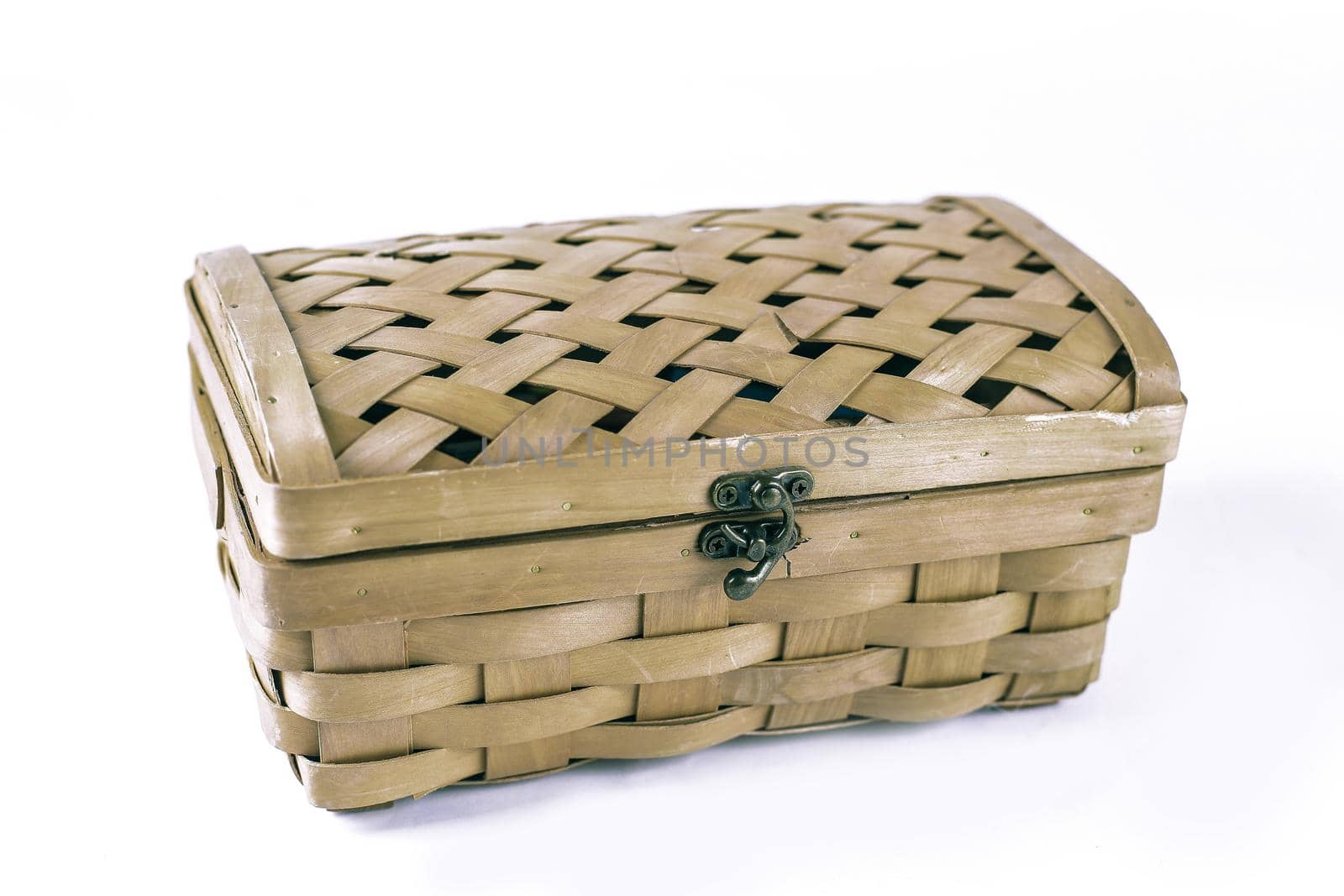 wicker box.isolated on a white background. by SmartPhotoLab