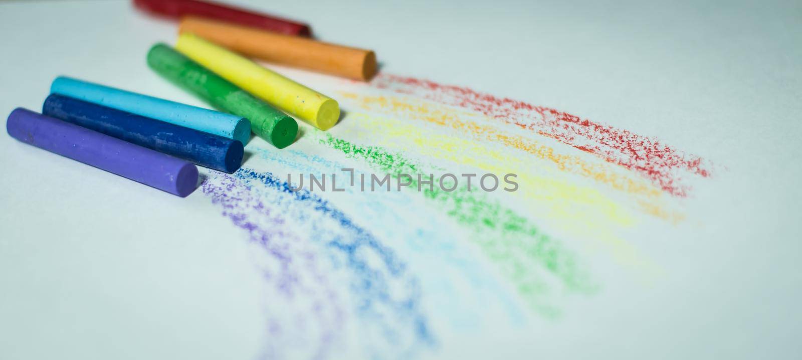 ulticolored crayons for drawing.isolated on a white background by SmartPhotoLab