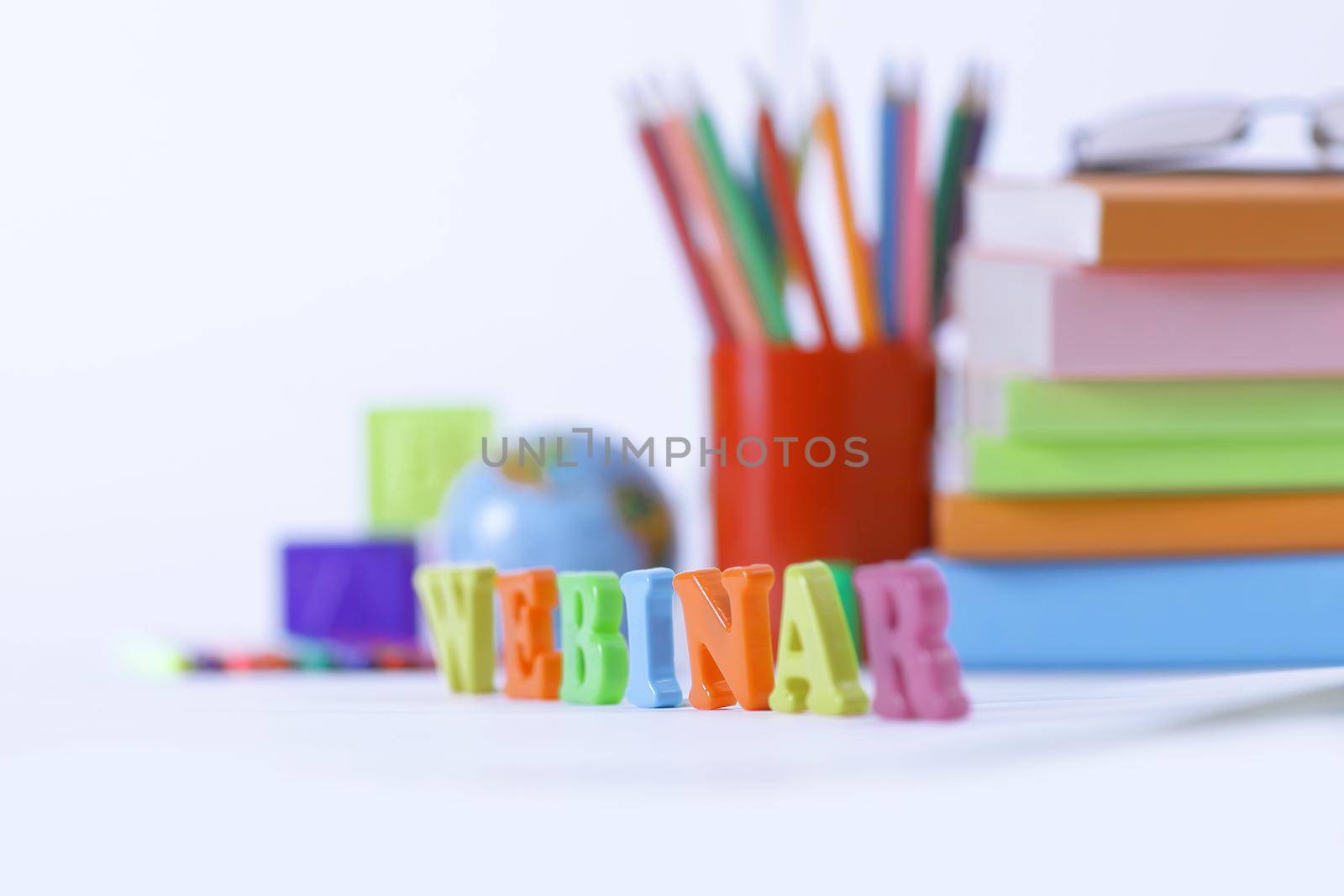 word webinar on blurred background .photo with copy space by SmartPhotoLab